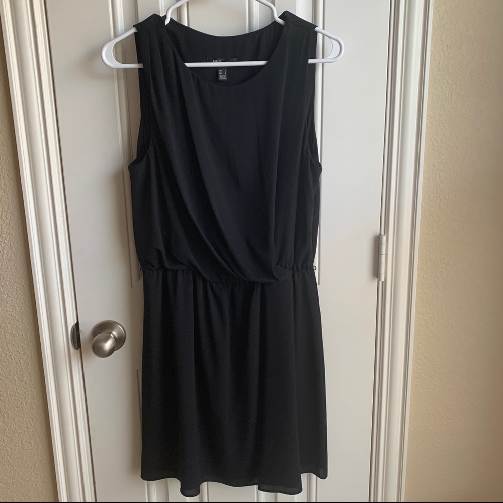 new Mango MNG drapery black dress size 8